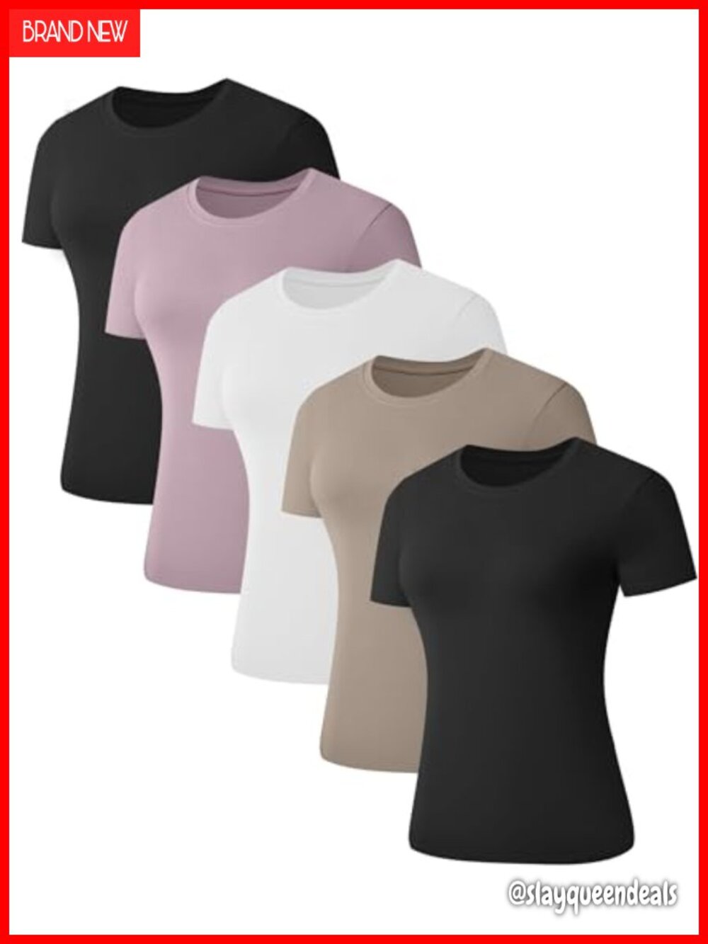 Kinglaman Short Sleeve Basic T-Shirts Slim Fit Crew Neck Tees